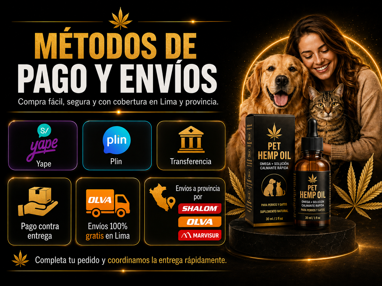 Métodos de pago y envíos