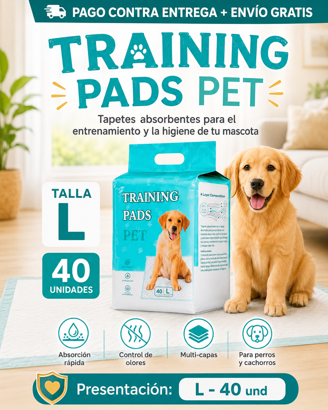 Training Pads Talla L 40 unidades