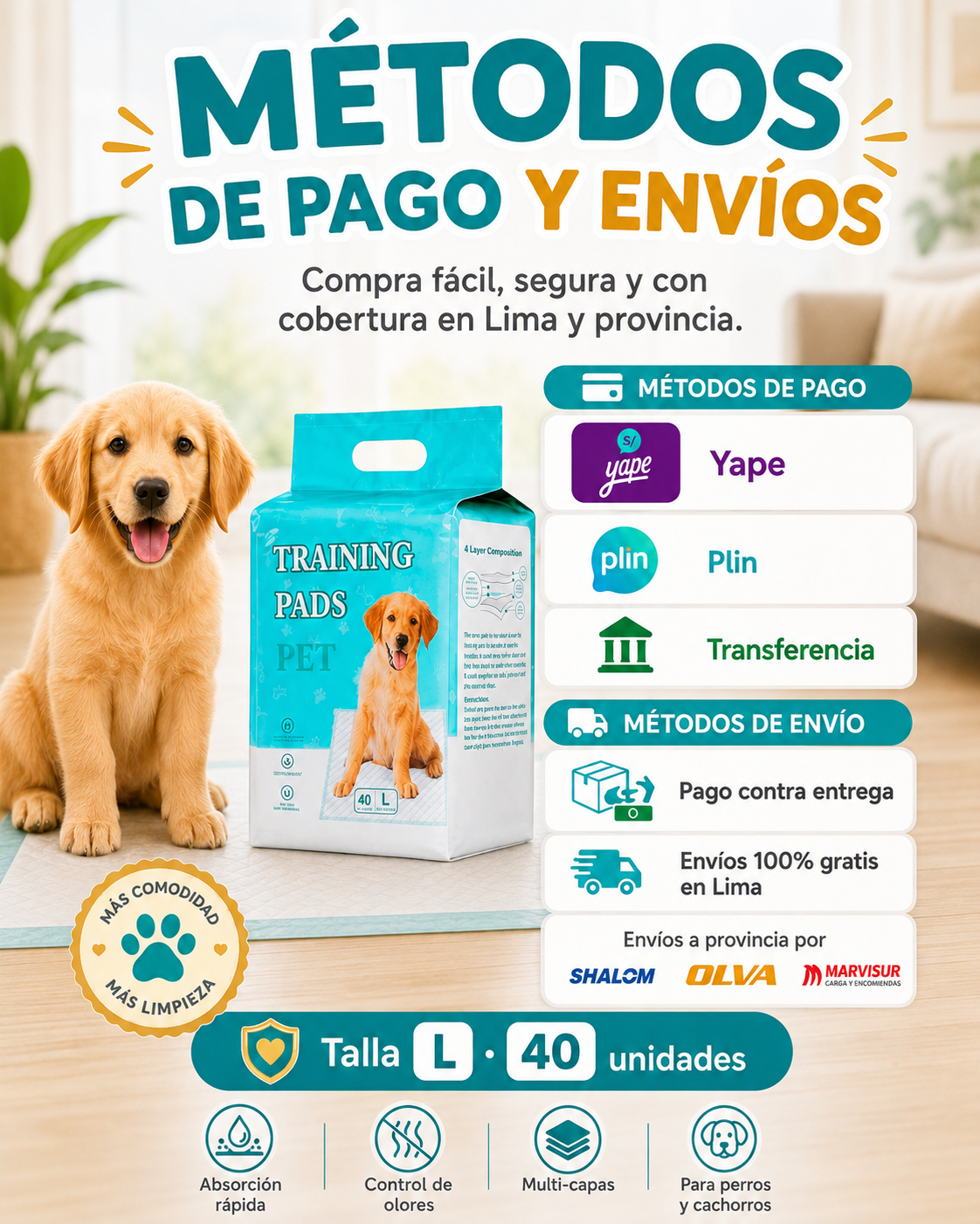 Métodos de pago y envíos