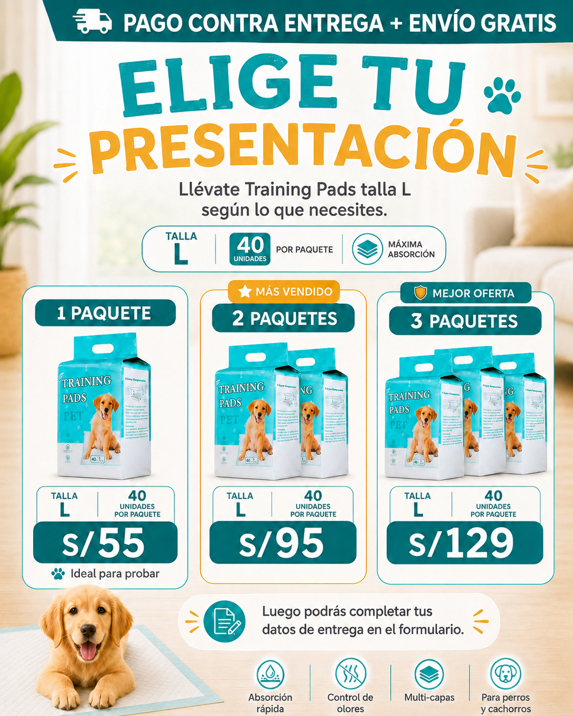 Promociones Training Pads Talla L