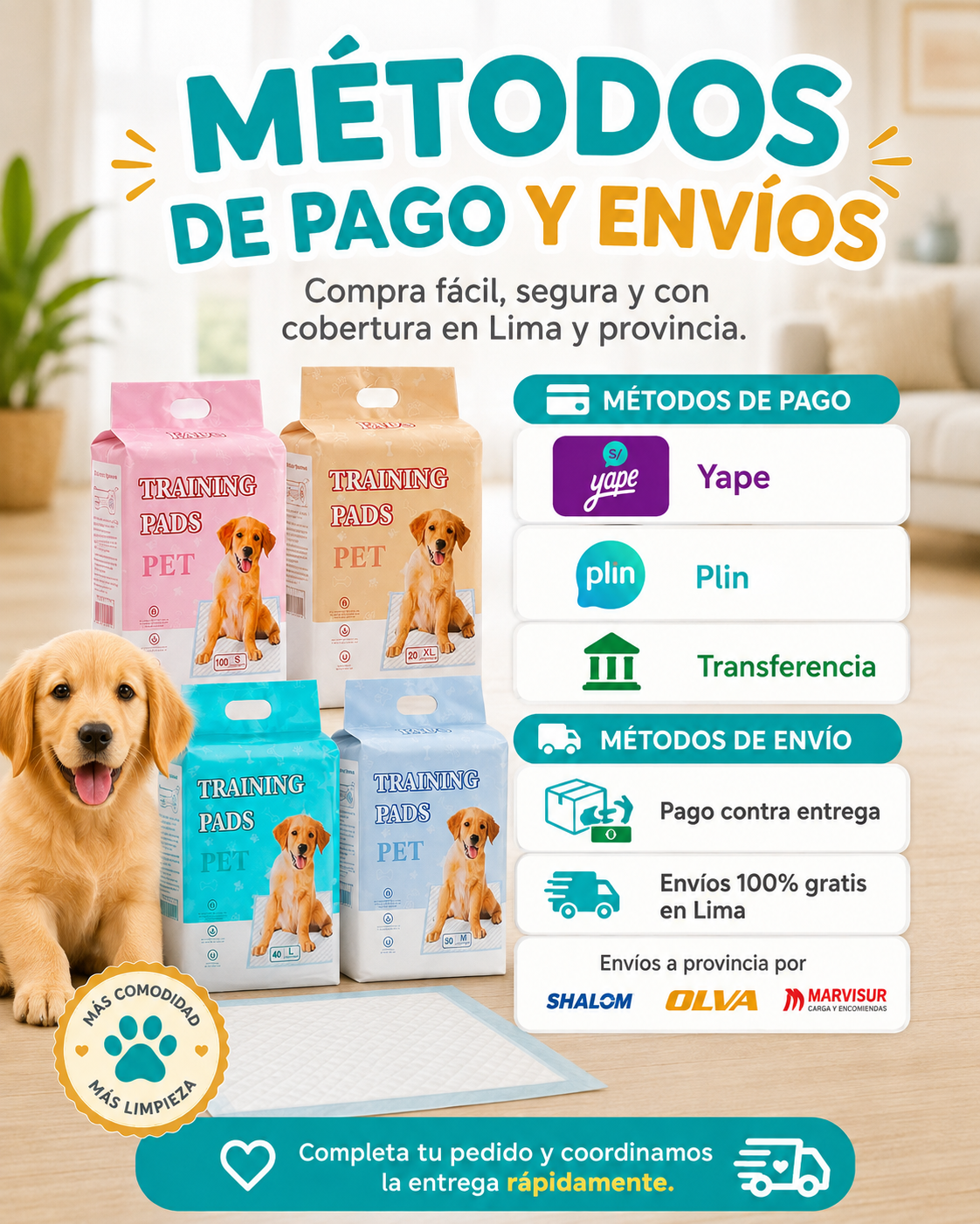 Métodos de pago y envíos